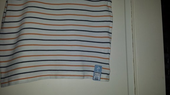 Esprit witte polo met blauw oranje streep maat 128 134 - 3