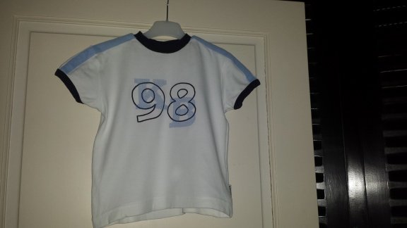 Kiekeboe wit shirt met blauwe accenten maat 104 - 2