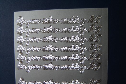 Stickervel ENGELSE tekst on your silver wedding - 2