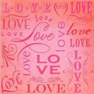 SALE NIEUW vel embossed glitter scrappapier Love Thermography / Smitten van K&Company - 1