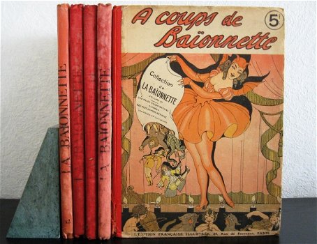 La Baïonnette 1915-1918 5 Volumes (65 nummers) WO I Satire - 2