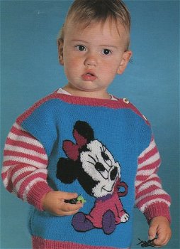 Breipatroon 1359 kindertruitjes met Baby Donald,Minie Mouse en baby Daisy - 1