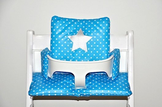 Stoelverkleiner kussen gecoat voor stokke tripp trapp kinderstoel Aqua Star' - 1