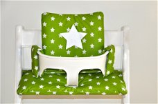 Stoelverkleiner kussen gecoat voor stokke tripp trapp kinderstoel Lime Star