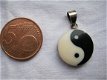 sterling zilveren yin yang hanger zwart wit hippiemarkt 925 gemerkt zilver - 2 - Thumbnail