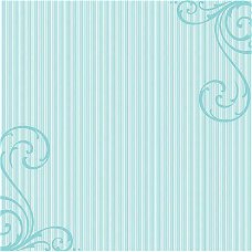 SALE NIEUW vel scrappapier Sweet 10 Blue Swirls & Stripes van DCWV