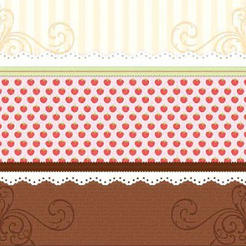 SALE NIEUW vel glitter scrappapier Sweet 21 Strawberry Lace Borders van DCWV - 1