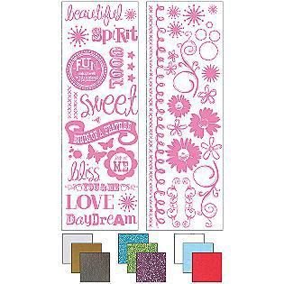 SALE! set met Glitter, Foil & Flock Rub-ons kit Promenade van WER - 3