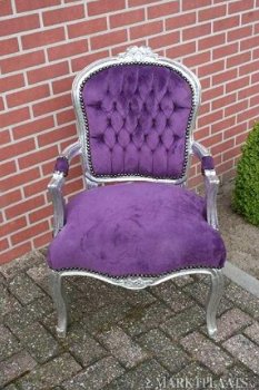 Barok dames medaillon venetie zilver verguld bekleed met paarse bekleding - 4