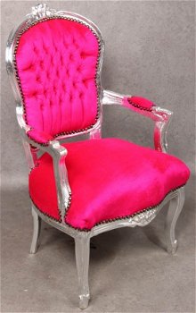 Barok dames medaillon venetie zilver verguld bekleed met fuchsia bekleding - 4