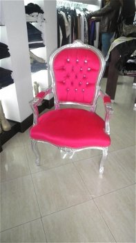 Barok dames medaillon venetie zilver verguld bekleed met fuchsia bekleding - 5