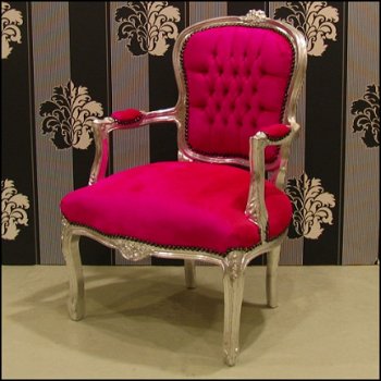 Barok dames medaillon venetie zilver verguld bekleed met fuchsia bekleding - 6