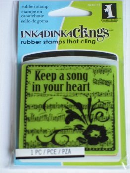 inkadinkado rubber stamp keep a song in your heart - 1