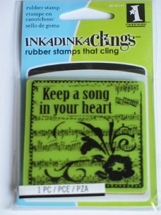 inkadinkado rubber stamp keep a song in your heart