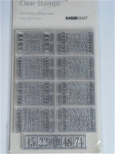 kaisercraft clear stamp bingo cards