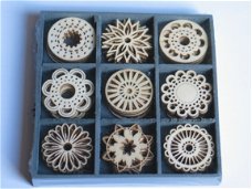 wood boxes doilies