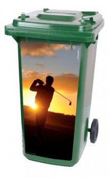 golf sunrise kliko container sticker, afvalbak deko stickers - 1