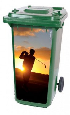 golf sunrise kliko container sticker, afvalbak deko stickers