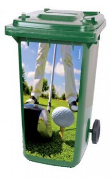 golf sunrise kliko container sticker, afvalbak deko stickers - 3