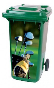 golf sunrise kliko container sticker, afvalbak deko stickers - 4