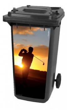 golf sunrise kliko container sticker, afvalbak deko stickers - 5