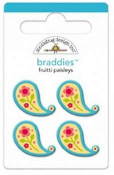 SALE NIEUW Braddies Brads Fruitti Paisleys van Doodlebug Designs - 1