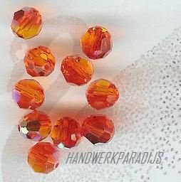 Swarovski 5000 Fire Opal AB 6mm Per Stuk. - 1