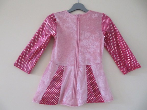 Roze jurkje met hart en glitters - Afbeelding 2