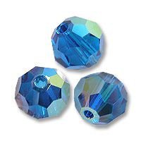 Swarovski 5000 Capri Blue AB 6mm Per Stuk. - 1