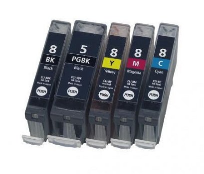 Canon inktpatronen cartridges PGI-5 en CLI-8 serie MET CHIP - 1