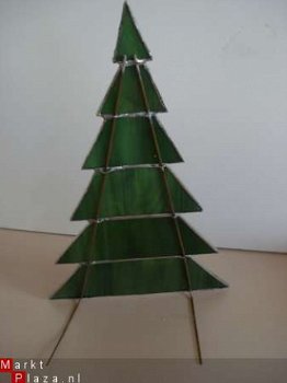 Kerstboom van tiffany glas handgemaakt eenmalig - 1