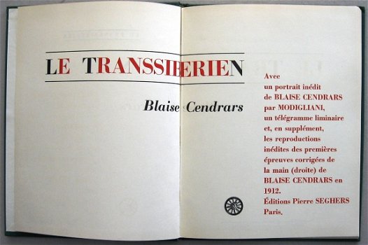 Le Transsibérien 1957 Cendrars nr 581 van 1200 Avec rhodoid? - 2