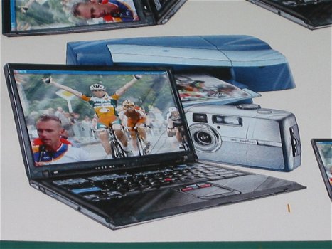 3D knipvel (A5) --- LAPTOP, PRINTER en FOTOCAMERA --- FF024 - 2