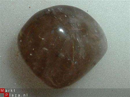 #15 Rutiel rookkwarts Rutil quartz Knuffelsteen Trommelsteen - 1