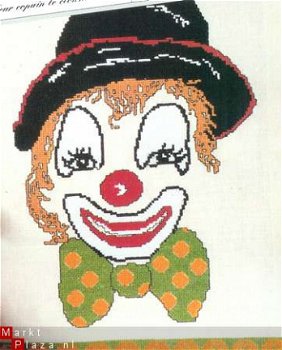 borduurpatroon 3314 schilderij clown - 1