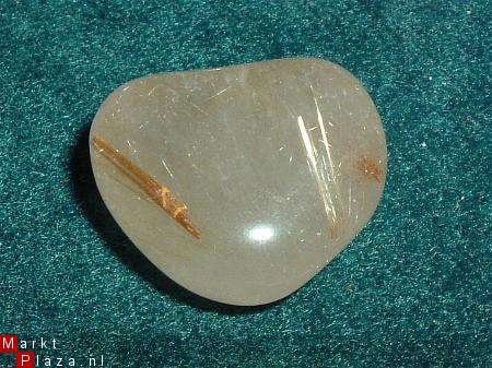 #19 Rutiel kwarts Rutil quartz Knuffelsteen Trommelsteen - 1