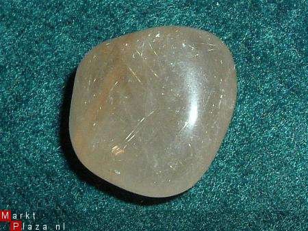 #19 Rutiel kwarts Rutil quartz Knuffelsteen Trommelsteen - 1