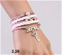 infinity armbandje 5-delig - rose/wit sleutel - 16 t/m 20 cm - 1 - Thumbnail