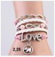 infinity armbandje 5-delig - rose/wit hondje - 16 t/m 20 cm - 1 - Thumbnail