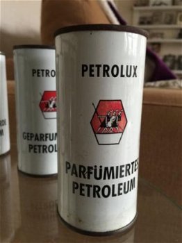 4 oude vintage blikjes petrolux petroleum !! - 3