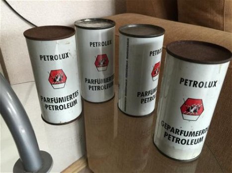 4 oude vintage blikjes petrolux petroleum !! - 4