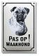 Pas op Waakhond bord. Handgemaakte emailleborden - 1 - Thumbnail