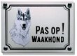 Pas op Waakhond bord. Handgemaakte emailleborden - 7 - Thumbnail