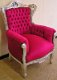 Barok kindertroon zilver verguld bekleed met zilver fuchsia - 2 - Thumbnail