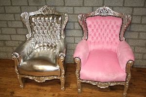 Barok prinsessen tronen Little Princess bekleed met diverse stoffen - 5