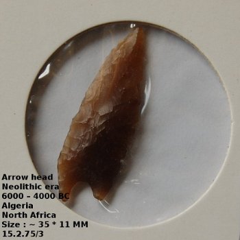 Neolithische ¨vuursteen¨ pijlpunten artefacten #15.2.75/3 6000 – 4000 Jaar v. Chr. Sahara gebied - 1