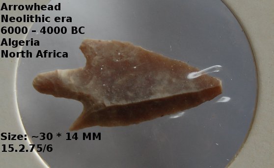 Neolithische pijlpunt artefact #15.2.75/6 Antiek 6000 – 4000 Jaar v. Chr. Sahara - 1