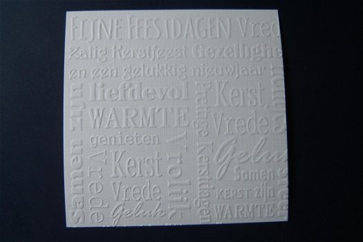 kv24. KERST embossing opleg kaartje TEKSTEN - 1