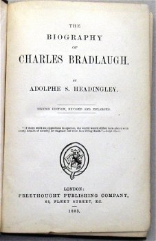 Atheïsme 1883 Biography of Charles Bradlaugh HC A Headingley - 1