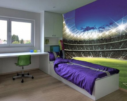 Voetbal behang Fotobehang Voetbalstadion 2 - XL * Muurdeco4kids - 4